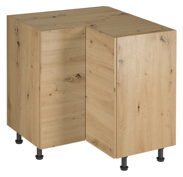 KONDELA Rohová spodní skříňka, dub artisan, LANGEN D90N