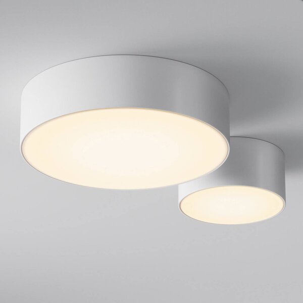 Maytoni LED venkovní stropní svítidlo Zon, bílé, Ø 12 cm, 3 000 K, kov, Bílá / opál, Hliník, Moderní