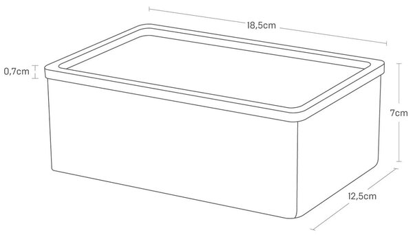 Bílý plastový úložný box Yamazaki Rin 18,5 x 12,5 cm