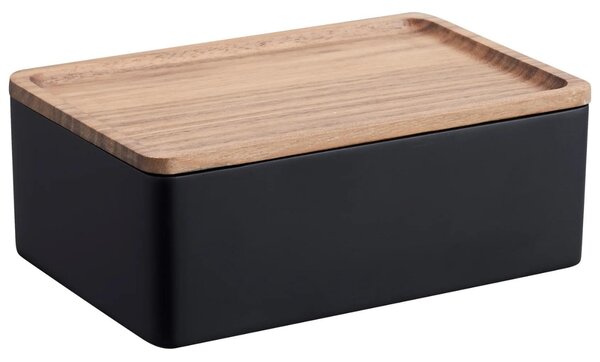 Černý plastový úložný box Yamazaki Rin 18,5 x 12,5 cm