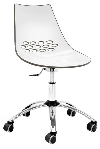 Connubia Otočná židle Jam, plast, kov, CB623 Podnoží: Chrom (kov), Sedák: Plast lesklý – Bicolor - Bílá – nugátová