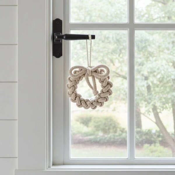 Věneček v béžové (vánoční dekorace)