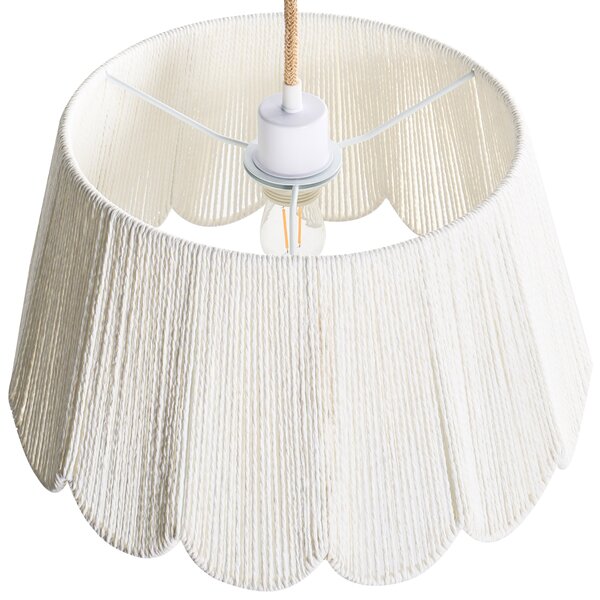 Závěsná lampa SEBAKWE Papírové lano Světle béžová