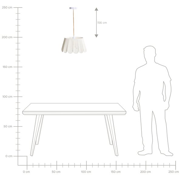 Závěsná lampa SEBAKWE Papírové lano Světle béžová
