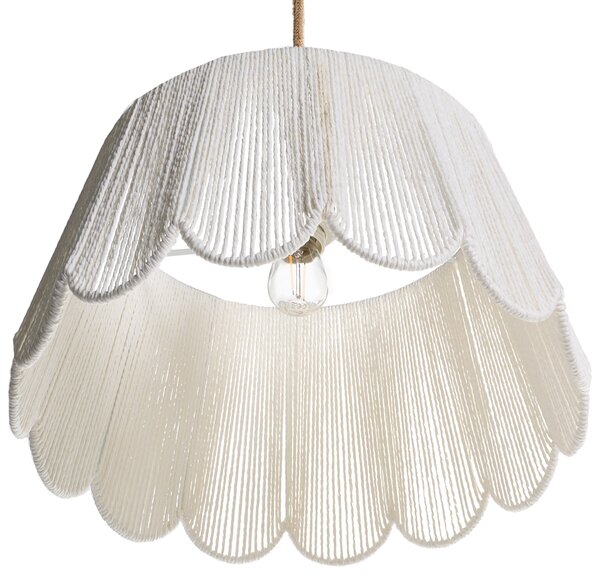Závěsná lampa SEBAKWE Papírové lano Světle béžová