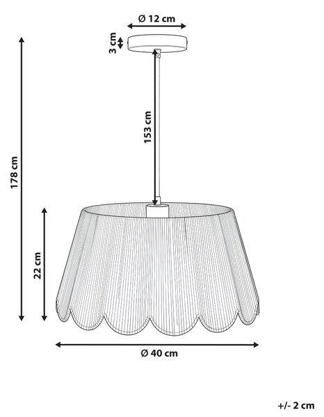 Závěsná lampa SEBAKWE Papírové lano Světle béžová