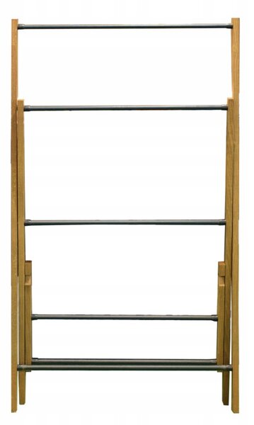 Erga Aurora, dřevěný věšák na ručníky 57,5x35x103 cm na postavení, hnědá-černá, ERG-SEP-10STOREAURDSM