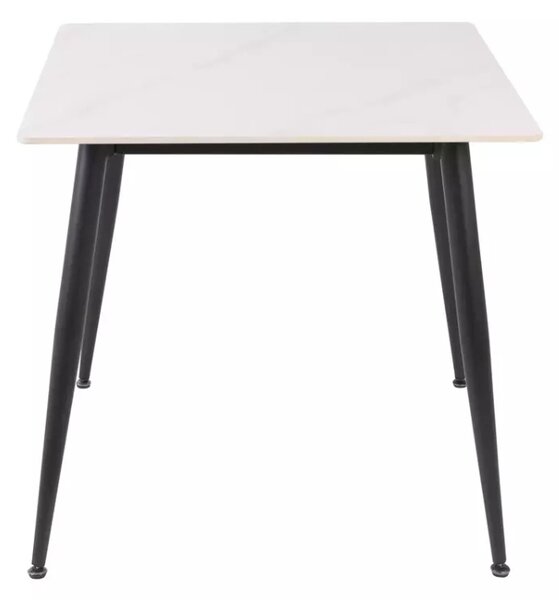 Jídelní stůl RION 80x80 cm s keramickou deskou, bílý mramor