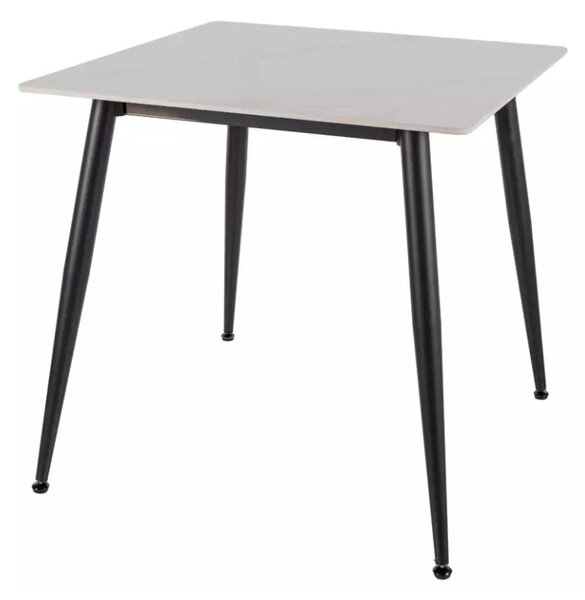 Jídelní stůl RION 80x80 cm s keramickou deskou, bílý mramor