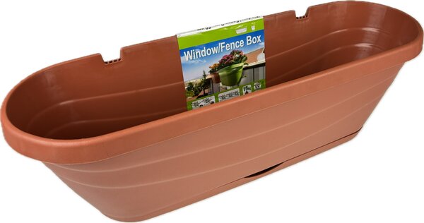 Truhlík plast 50x15x15 cm závěsný mix barev Barva: Hnědá