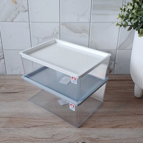 DÓZA NA SUCHÉ POTRAVINY 1 500 ml – vysoká, průhledná | DomaLEP varianta: ŠEDÁ