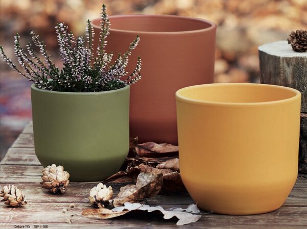 Květináč podzimní keramický pr.13 cm INDIAN mix barev Barva: Červená