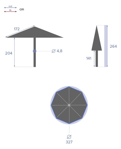 Hesperide teleskopický slunečník Easyo 330 cm taupe