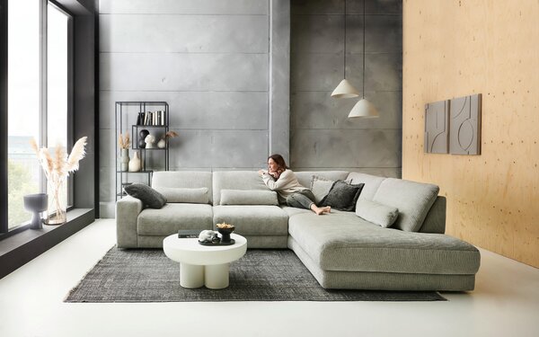 ROHOVÁ SEDAČKA, textil, barvy stříbra Niels Andersson - Sedací soupravy
