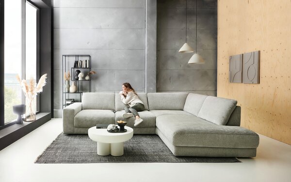 ROHOVÁ SEDAČKA, textil, barvy stříbra Niels Andersson - Sedací soupravy