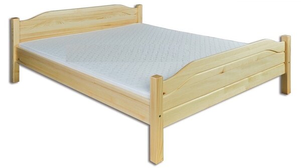 Drewmax LK101 200x200 cm - Dřevěná postel masiv dvojlůžko (Kvalitní borovicová postel z masivu)