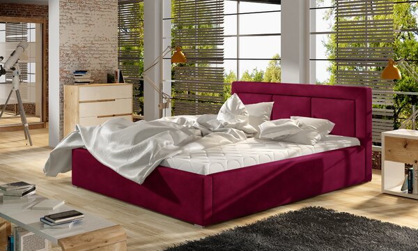 Čalouněná postel BELLA vínová 200x200cm