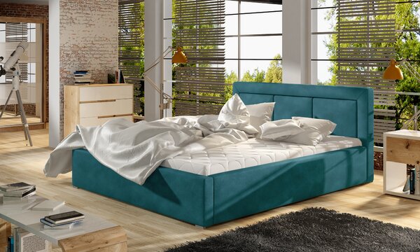 Čalouněná postel BELLA tyrkysová 200x200cm