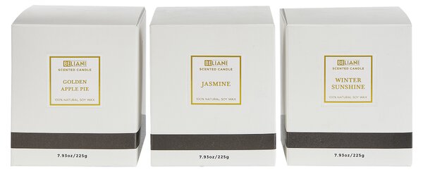 Sada 3 vonných svíček METALLIC GLAMOUR 9 cm Pestrá