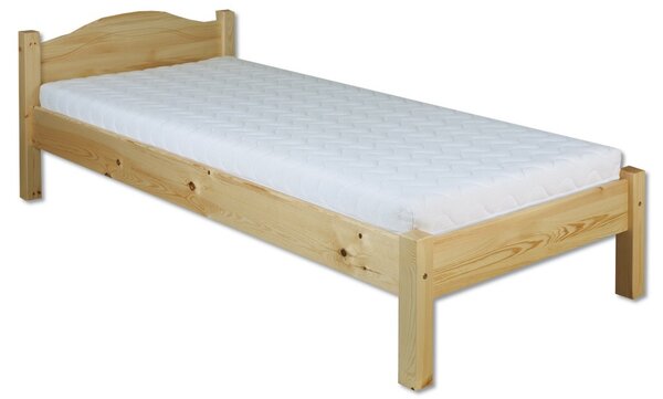 Drewmax LK124 90x200 cm - Dřevěná postel masiv jednolůžko (Kvalitní borovicová postel z masivu)