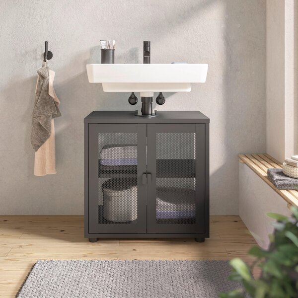 SKŘÍŇKA POD UMYVADLO, černá, černá, 60/60/33 cm Hom`in - Koupelnové série