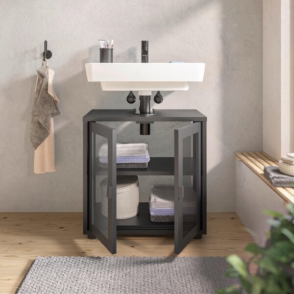 SKŘÍŇKA POD UMYVADLO, černá, černá, 60/60/33 cm Hom`in - Koupelnové série