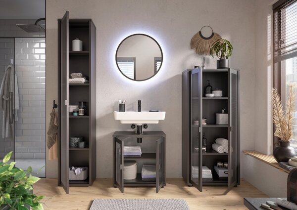 MIDI SKŘÍŇKA, černá, 60/135/30 cm Hom`in - Koupelnové série