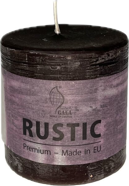 Svíčka válec rustic 8x8 cm hnědá