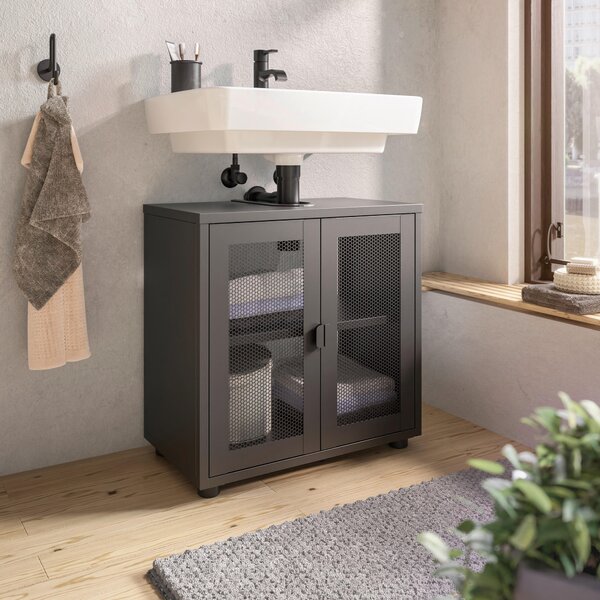 SKŘÍŇKA POD UMYVADLO, černá, černá, 60/60/33 cm Hom`in - Koupelnové série