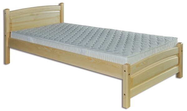Drewmax LK125 80x200 cm - Dřevěná postel masiv jednolůžko (Kvalitní borovicová postel z masivu)