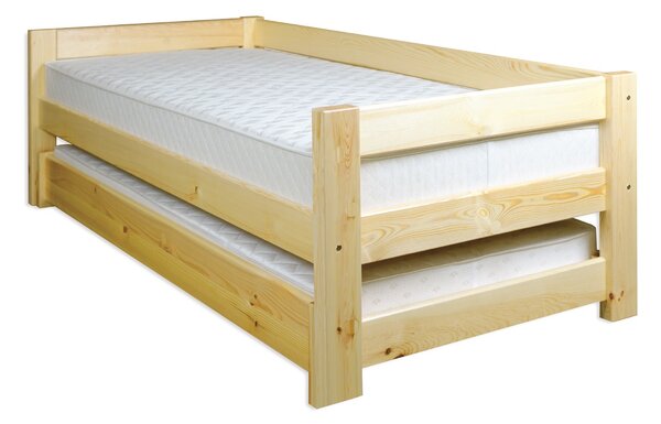 LK134-90 dřevěná rozkládací postel masiv borovice 90x200 cm Drewmax (Kvalitní nábytek z borovicového masivu)