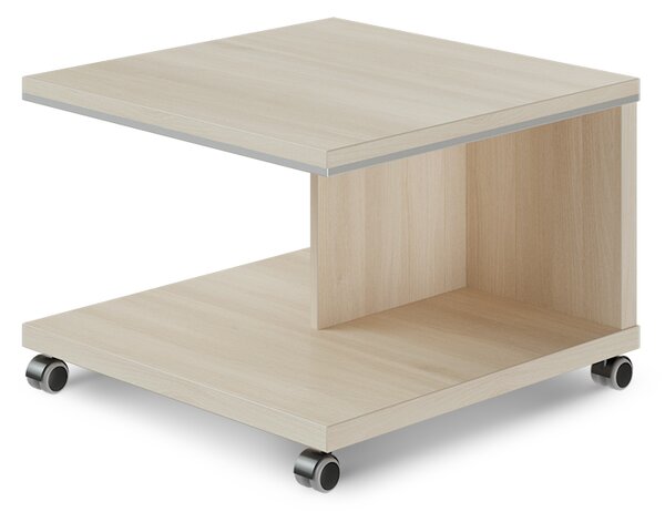 Konferenční stolek mobilní TopOffice 70 x 70 cm, akát světlý