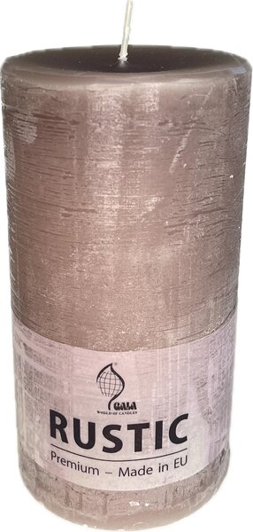 Svíčka válec 80/150 rustic sv.šedá