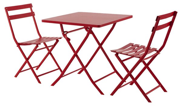 Hesperide skládací kovový zahradní stůl Greensboro 70x70x71cm červený