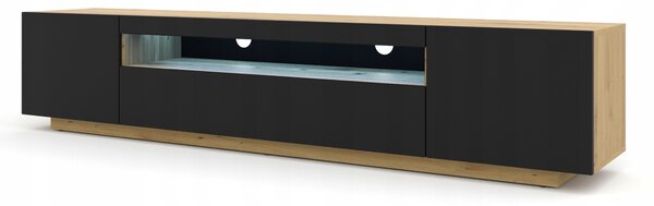 TV stolek stojící Homlando dub artisan černý s LED osvětlením