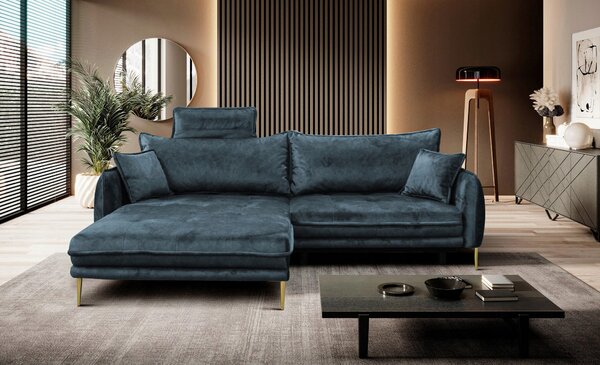 ROHOVÁ SEDAČKA, textil, modrá MID.YOU - Sedací soupravy, Online Only