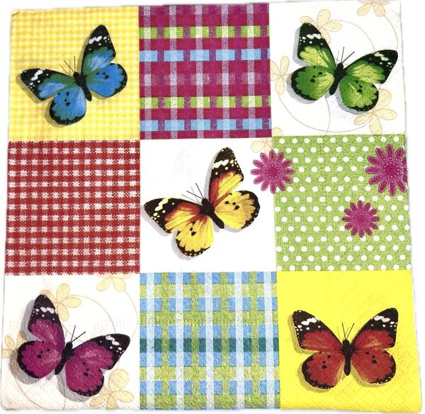 Ubrousek 33x33 cm set 20 ks, dekor motýl