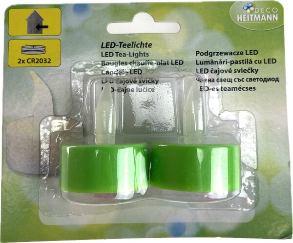 Led svíčka čajovka set 2 ks zelená