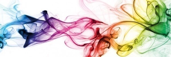 DIMEX | Fototapeta do kuchyně Barevný kouř KI-180-073 | 180 x 60 cm | vícebarevná, bílá