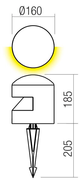 Redo Venkovní LED sloupek CLIFF 8W, v. 185 mm, IP65, 24V Barva: terracotta, Barva světla: 3000K