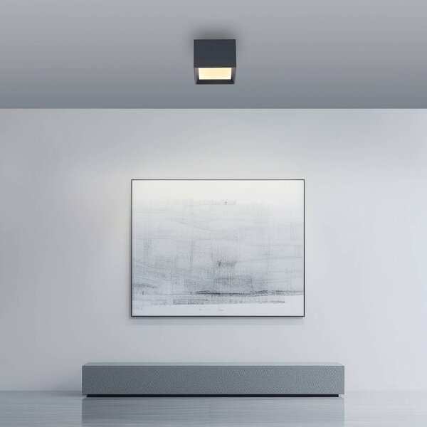 PURE LED stropní svítidlo Manhatten, mystic grey, 1 žárovka,, stmívatelný, Hliník / šedá / zinek, Chodba, Hliník, Moderní
