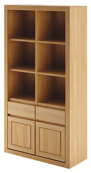 KW404 dřevěná skříň knihovna z buku Drewmax (Kvalitní nábytek z bukového masivu)