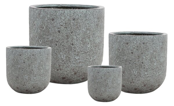 Obal/květináč sklolaminát-cement šedo zelený pr. 24 cm, v. 24 cm
