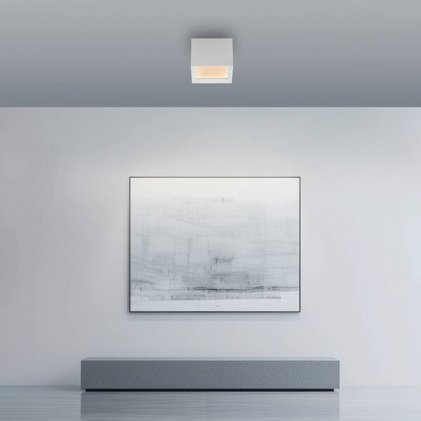 PURE LED stropní svítidlo Manhatten, sněhově bílá, 1 žárovka,, stmívatelný, Bílá / opál, Chodba, Hliník, Moderní