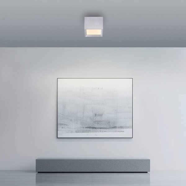 PURE LED stropní svítidlo Manhatten, kamenná barva, 1 žárovka,, stmívatelný, Hliník / šedá / zinek, Chodba, Hliník, Moderní