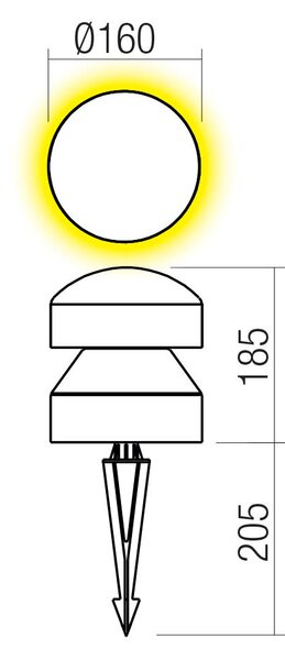 Redo Venkovní LED sloupek CLIFF 9W, v. 185 mm, IP 65, 24V Barva: Antracit, Barva světla: 3000K