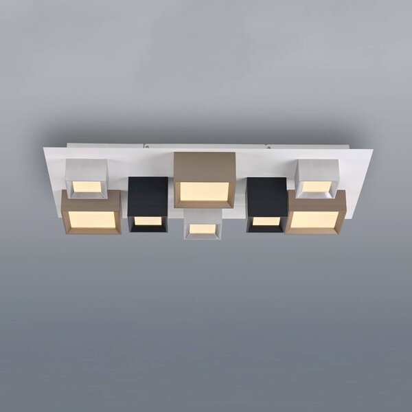 PURE LED stropní svítidlo Manhatten, vícebarevné, 8 žárovek,, stmívatelný, Vícebarevná, Chodba, Hliník, Moderní