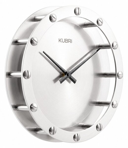 KUBRi 0770 - Luxusní industriální hodiny z nerez oceli vyrobené v Česku