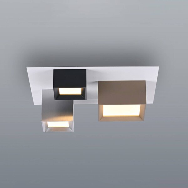 PURE LED stropní svítidlo Manhatten, vícebarevné, 3 žárovky,, stmívatelný, Vícebarevná, Chodba, Hliník, Moderní