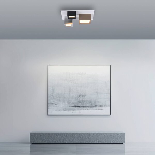 PURE LED stropní svítidlo Manhatten, vícebarevné, 3 žárovky,, stmívatelný, Vícebarevná, Chodba, Hliník, Moderní